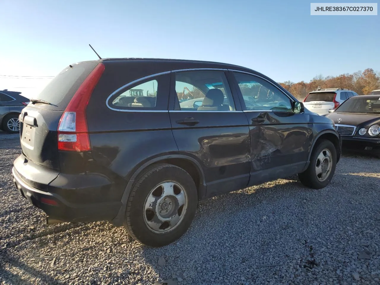 2007 Honda Cr-V Lx VIN: JHLRE38367C027370 Lot: 77016134