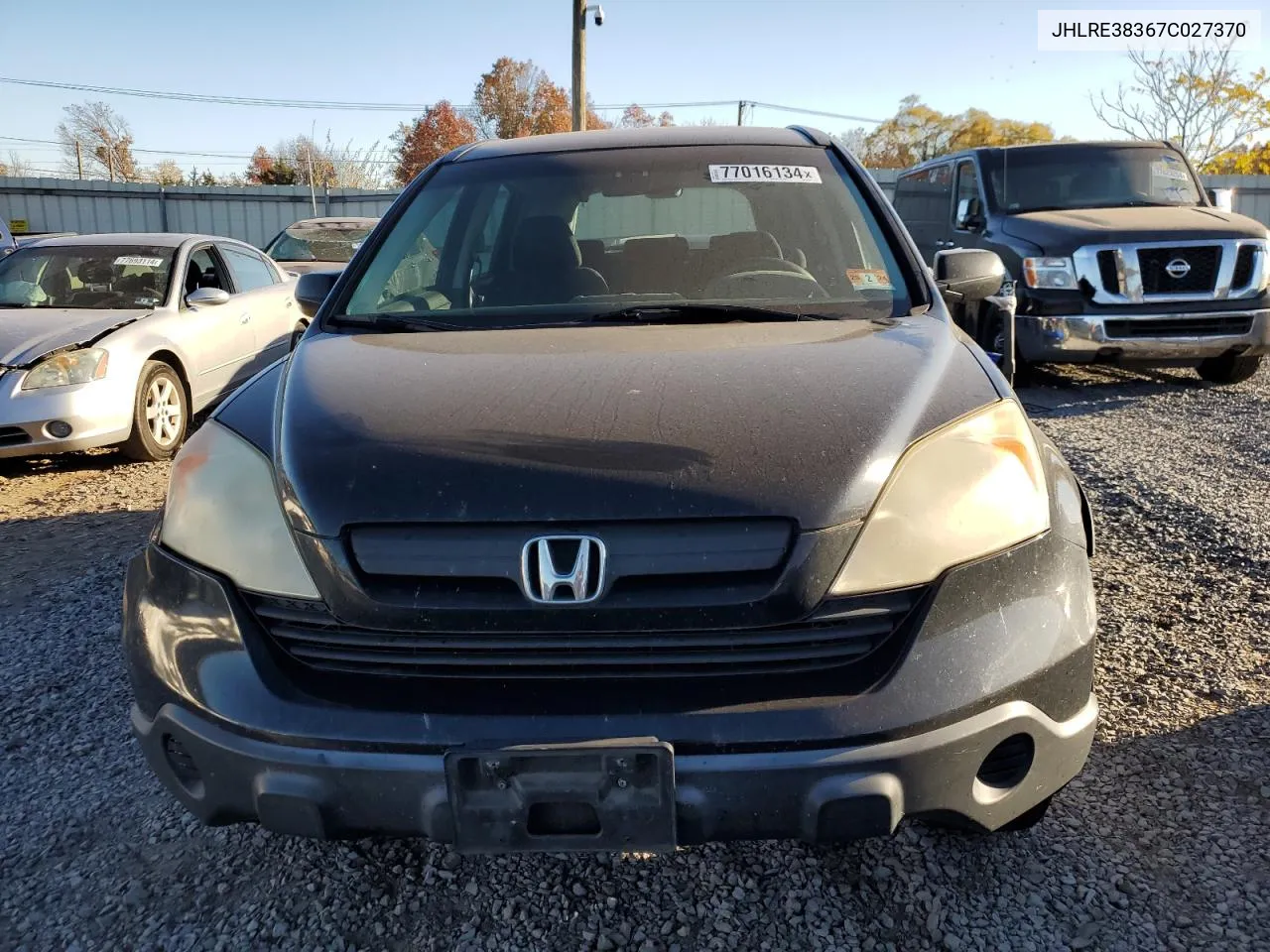 2007 Honda Cr-V Lx VIN: JHLRE38367C027370 Lot: 77016134