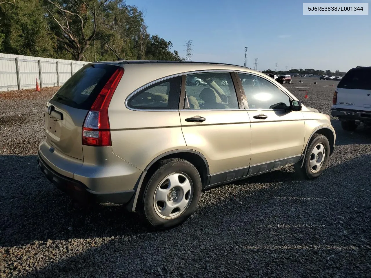 2007 Honda Cr-V Lx VIN: 5J6RE38387L001344 Lot: 77335974