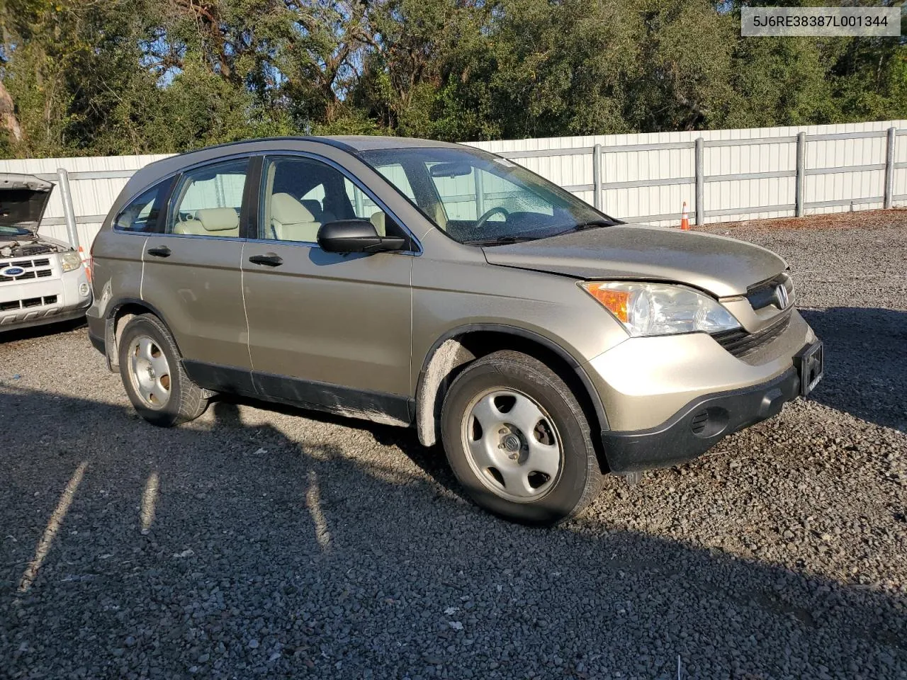 2007 Honda Cr-V Lx VIN: 5J6RE38387L001344 Lot: 77335974