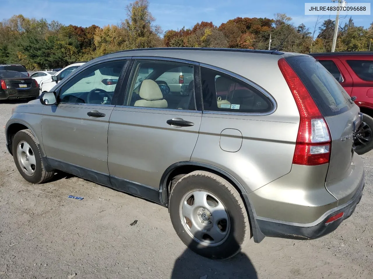 2007 Honda Cr-V Lx VIN: JHLRE48307C096688 Lot: 77521854