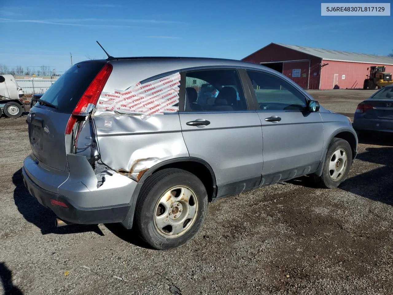 2007 Honda Cr-V Lx VIN: 5J6RE48307L817129 Lot: 77800604