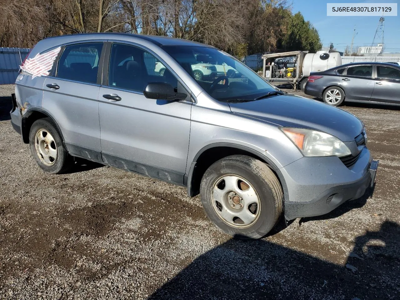 2007 Honda Cr-V Lx VIN: 5J6RE48307L817129 Lot: 77800604