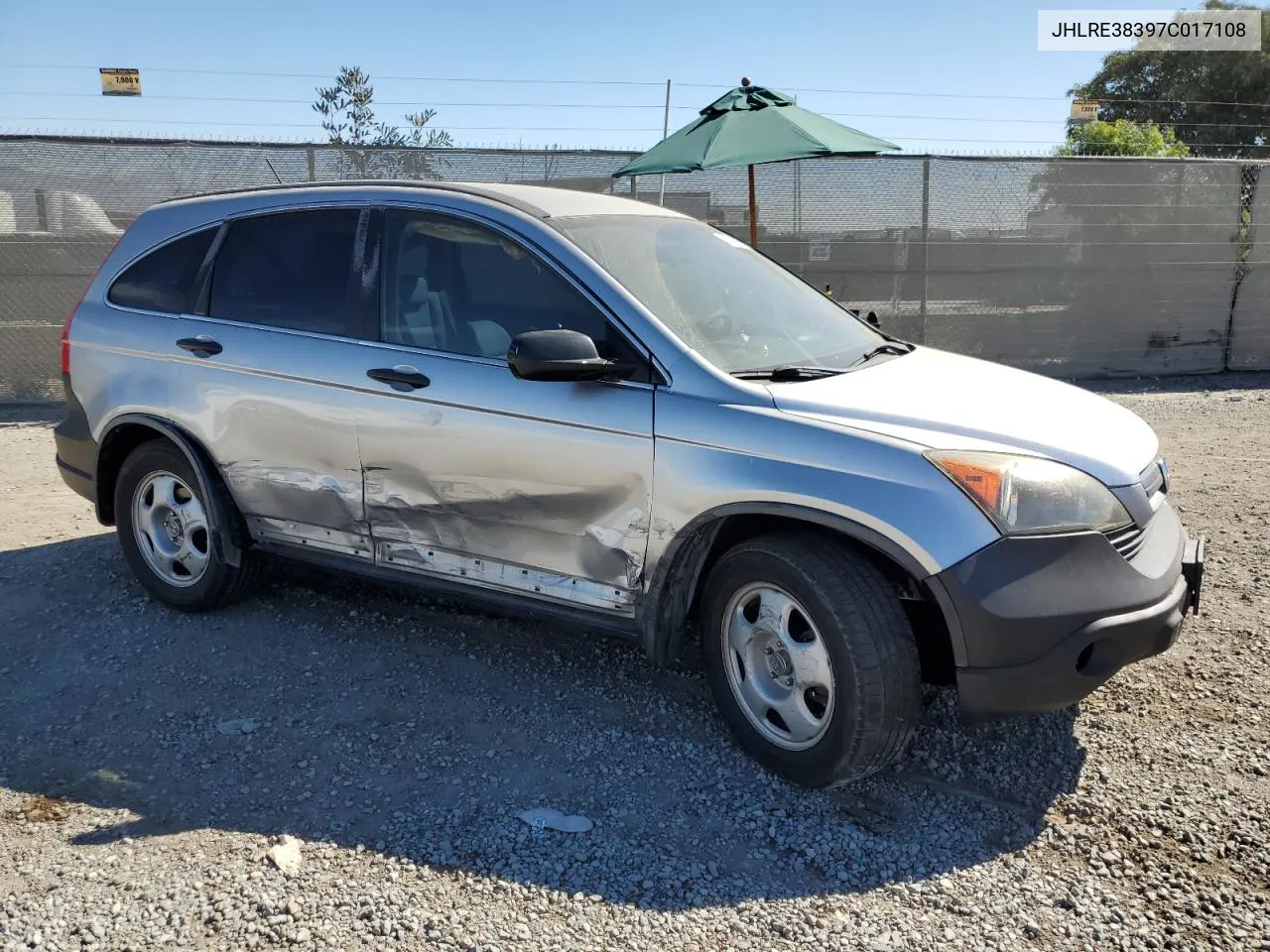 2007 Honda Cr-V Lx VIN: JHLRE38397C017108 Lot: 77893454