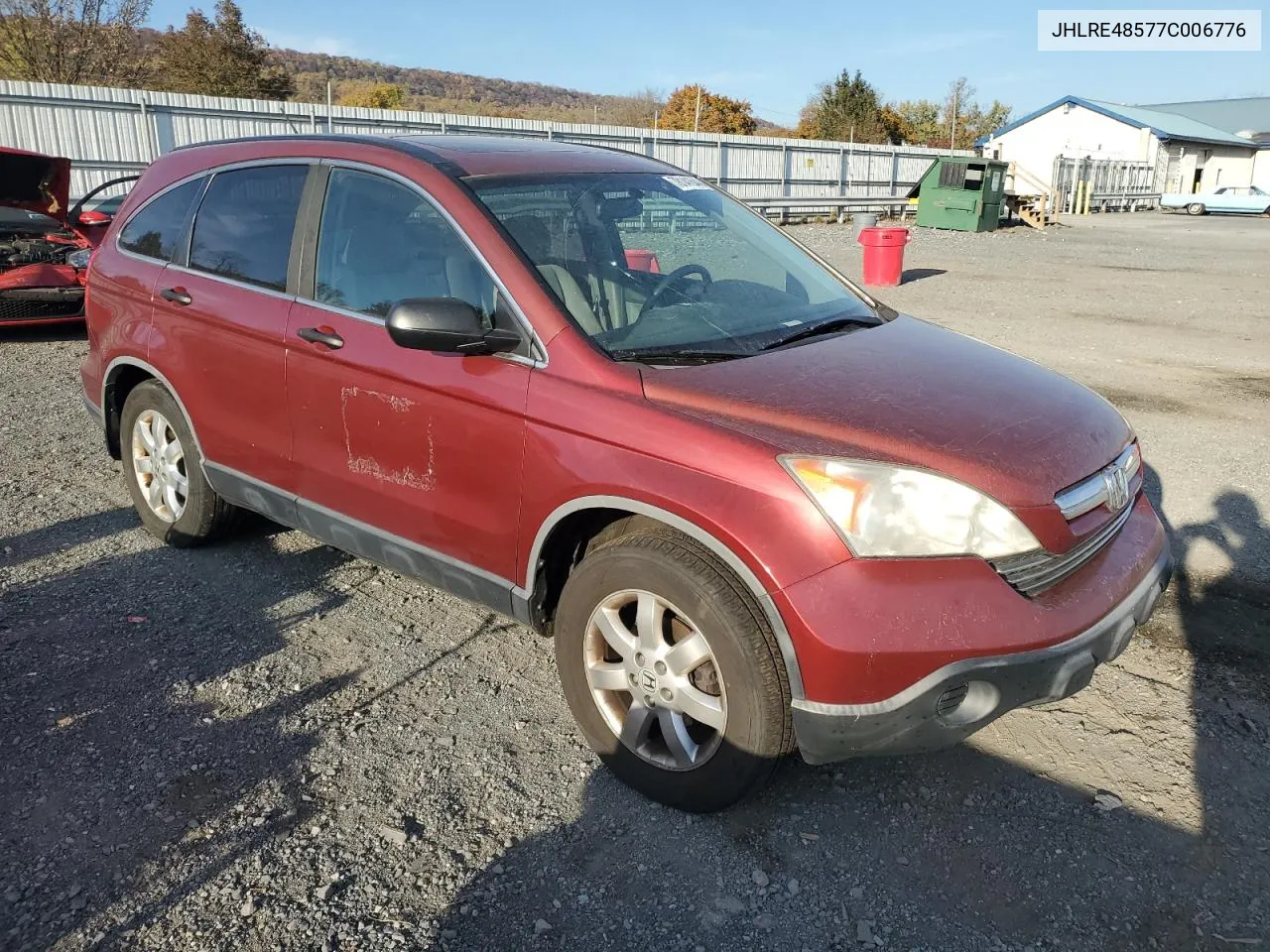 2007 Honda Cr-V Ex VIN: JHLRE48577C006776 Lot: 78141644