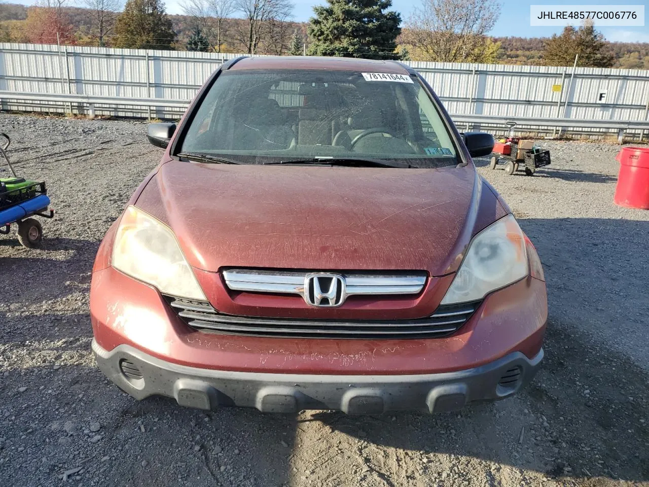 2007 Honda Cr-V Ex VIN: JHLRE48577C006776 Lot: 78141644