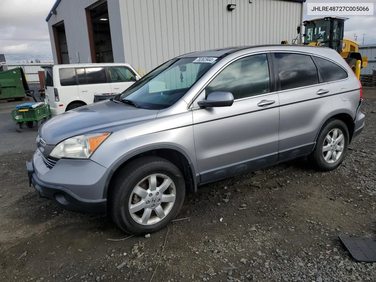 2007 Honda Cr-V Exl VIN: JHLRE48727C005066 Lot: 78262944