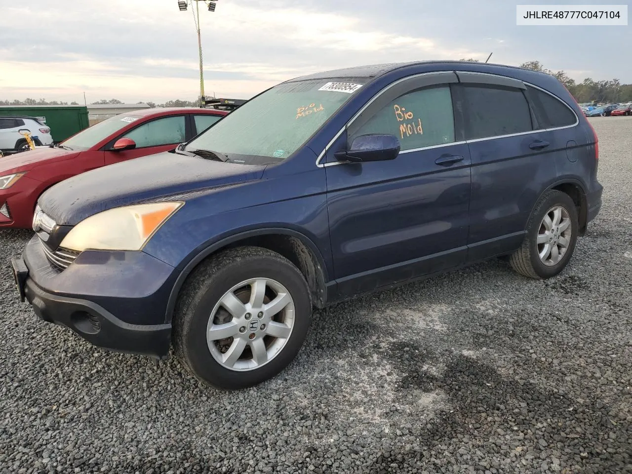 2007 Honda Cr-V Exl VIN: JHLRE48777C047104 Lot: 78300954