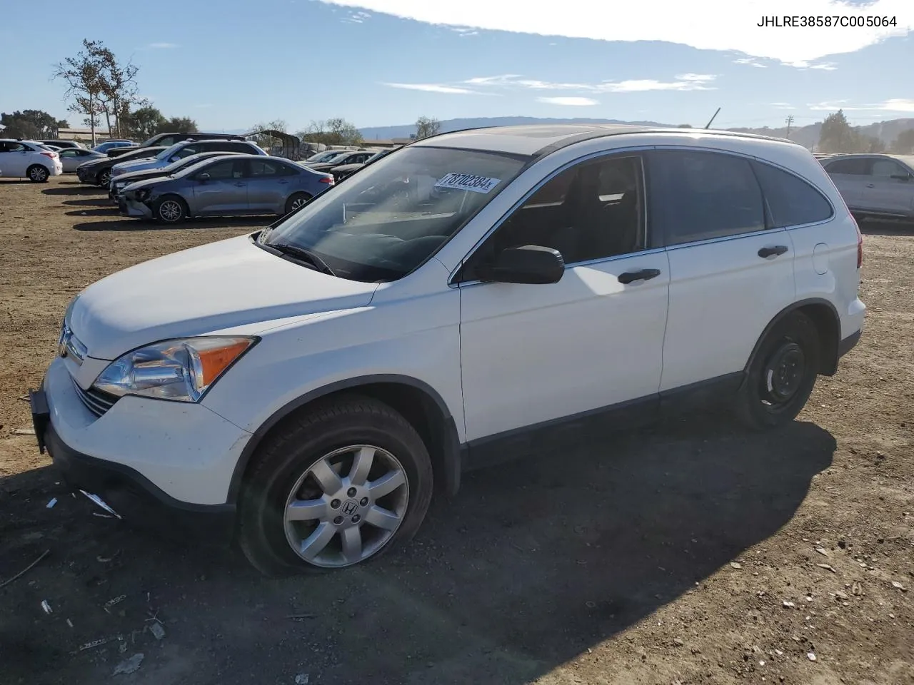 2007 Honda Cr-V Ex VIN: JHLRE38587C005064 Lot: 78702384