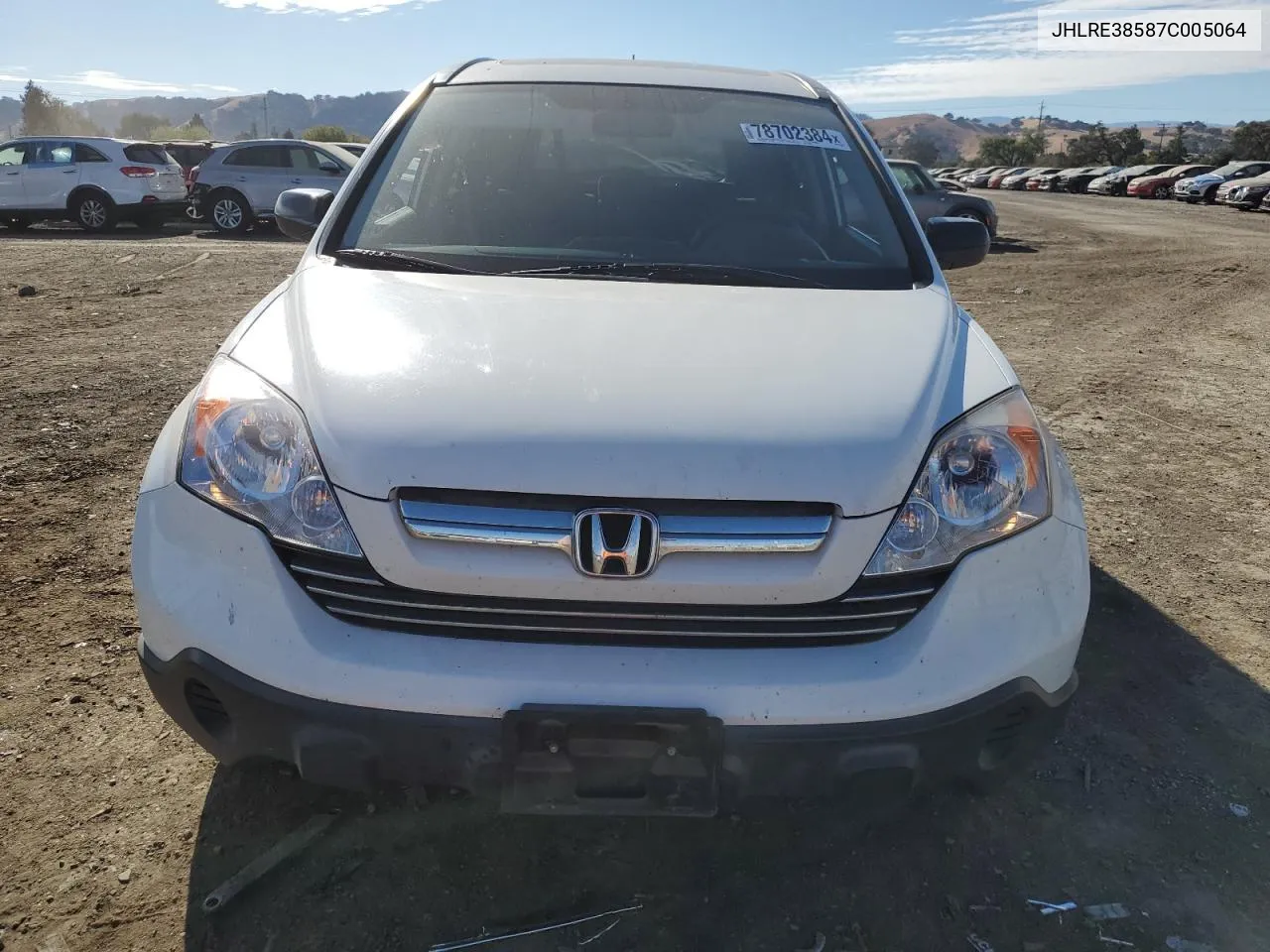 2007 Honda Cr-V Ex VIN: JHLRE38587C005064 Lot: 78702384