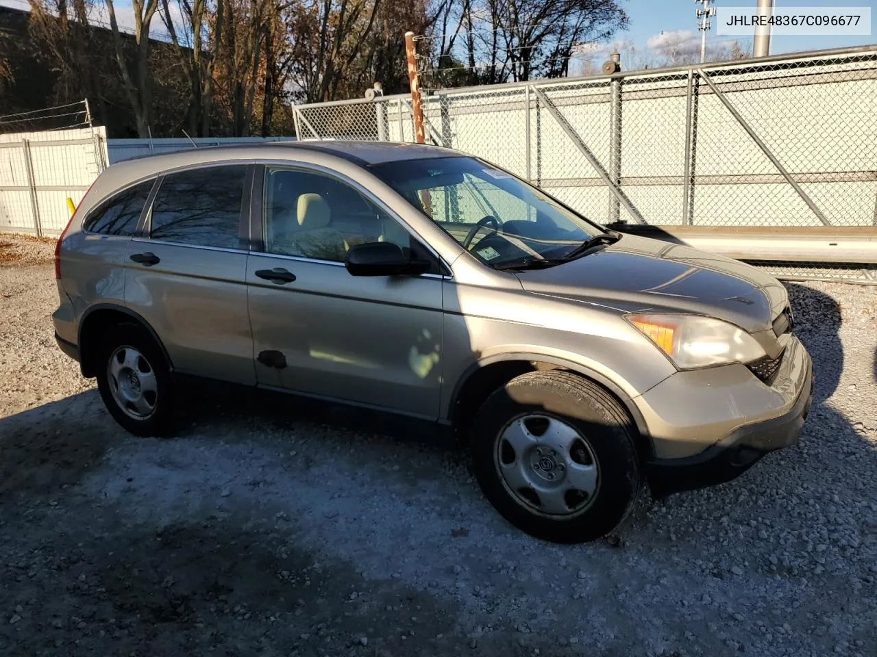 2007 Honda Cr-V Lx VIN: JHLRE48367C096677 Lot: 79303784