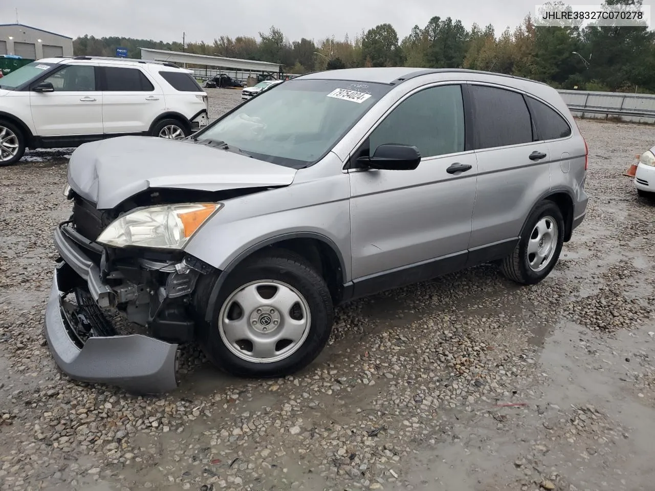 2007 Honda Cr-V Lx VIN: JHLRE38327C070278 Lot: 79754024