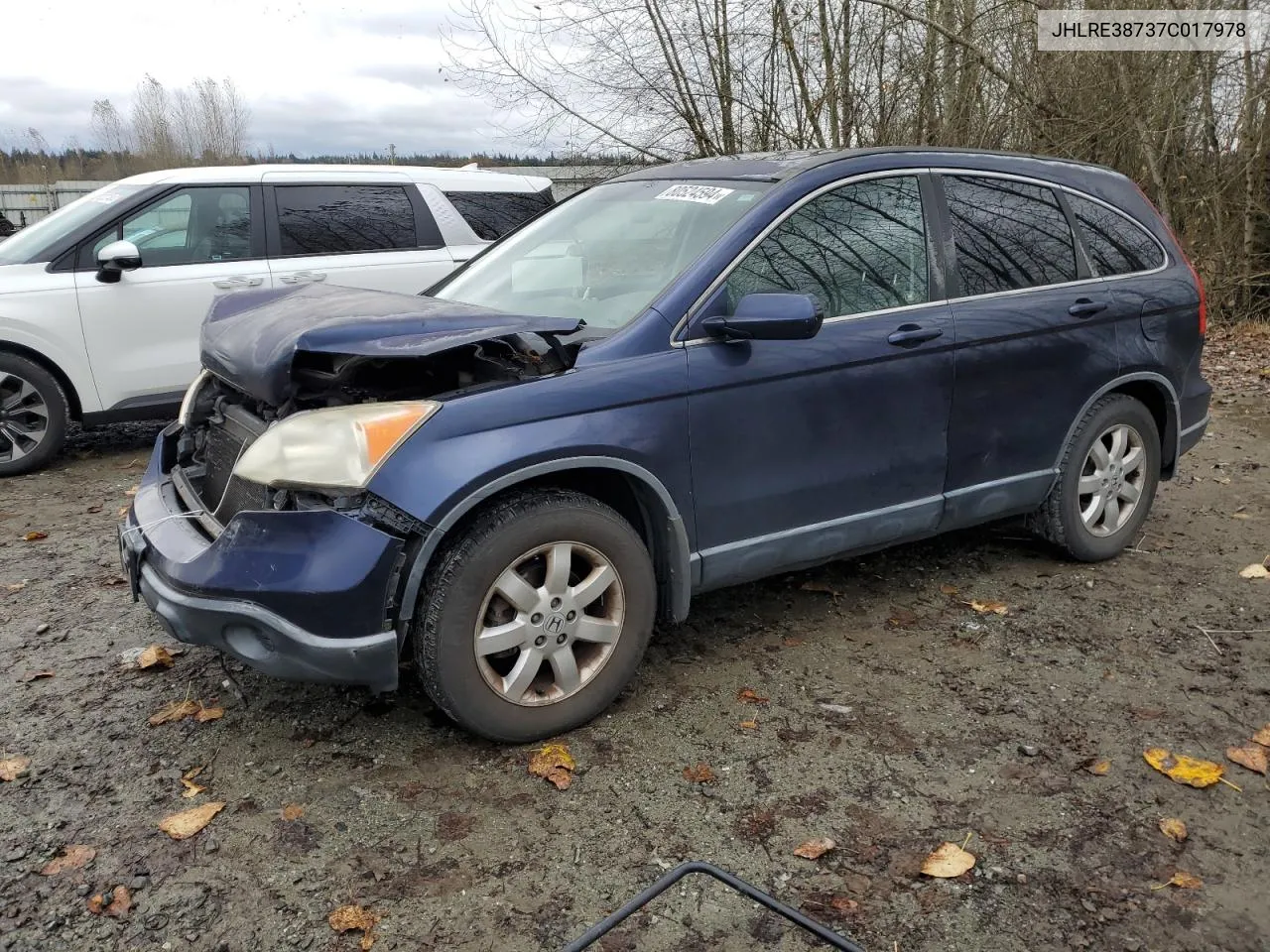 2007 Honda Cr-V Exl VIN: JHLRE38737C017978 Lot: 80524594