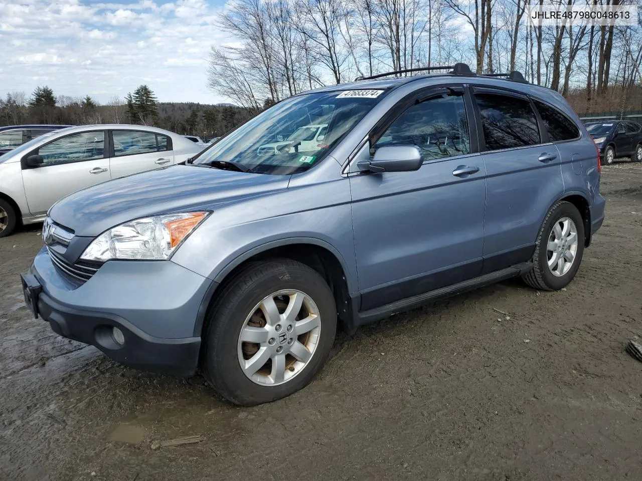 2008 Honda Cr-V Exl VIN: JHLRE48798C048613 Lot: 47683374