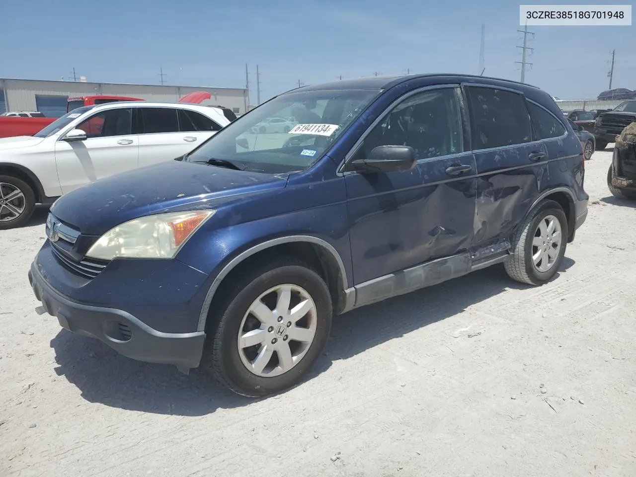 2008 Honda Cr-V Ex VIN: 3CZRE38518G701948 Lot: 61941134