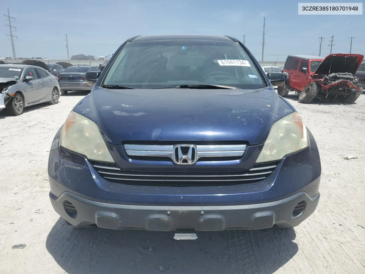 2008 Honda Cr-V Ex VIN: 3CZRE38518G701948 Lot: 61941134