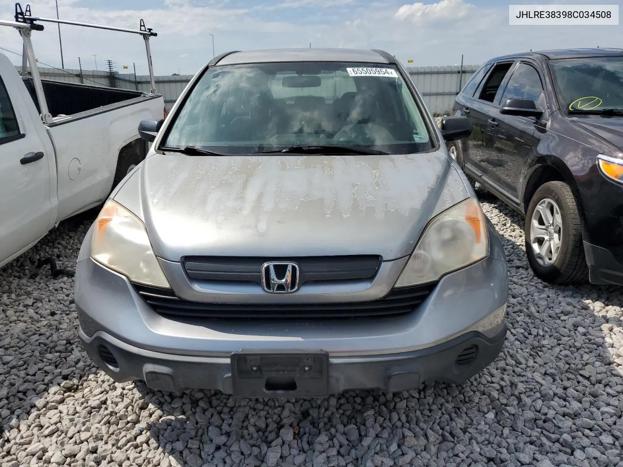 2008 Honda Cr-V Lx VIN: JHLRE38398C034508 Lot: 65505954