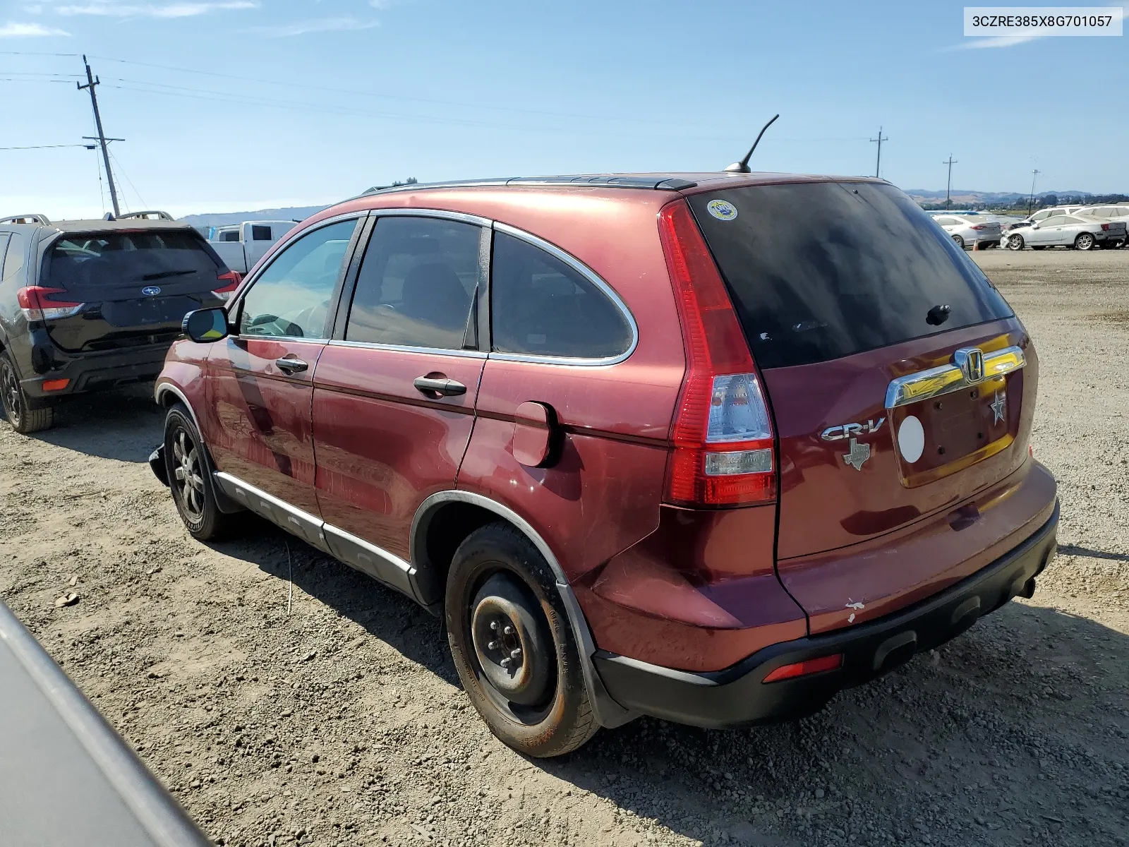 2008 Honda Cr-V Ex VIN: 3CZRE385X8G701057 Lot: 65620014