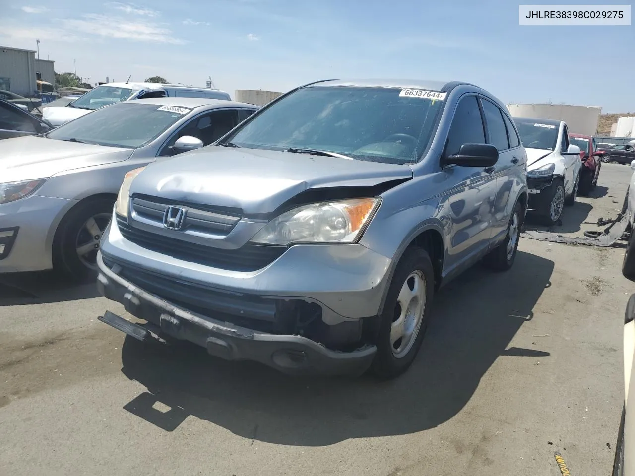 2008 Honda Cr-V Lx VIN: JHLRE38398C029275 Lot: 66337644