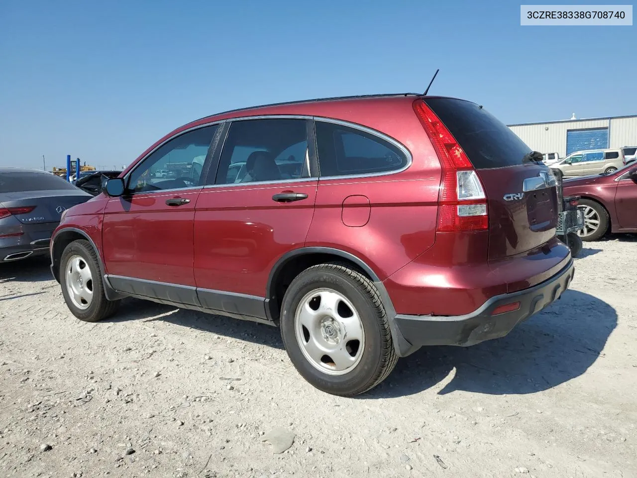 2008 Honda Cr-V Lx VIN: 3CZRE38338G708740 Lot: 66427324