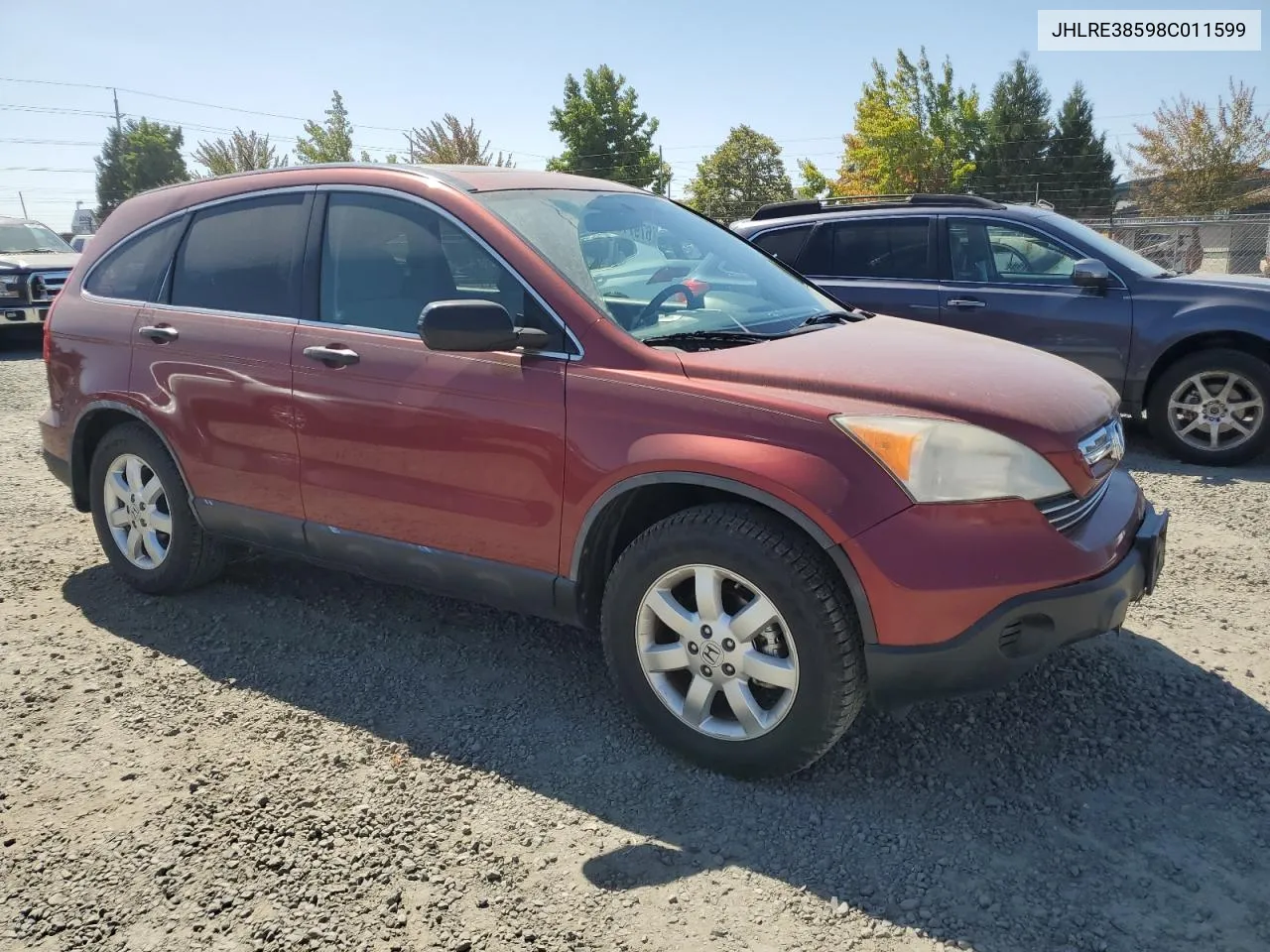 2008 Honda Cr-V Ex VIN: JHLRE38598C011599 Lot: 67971674