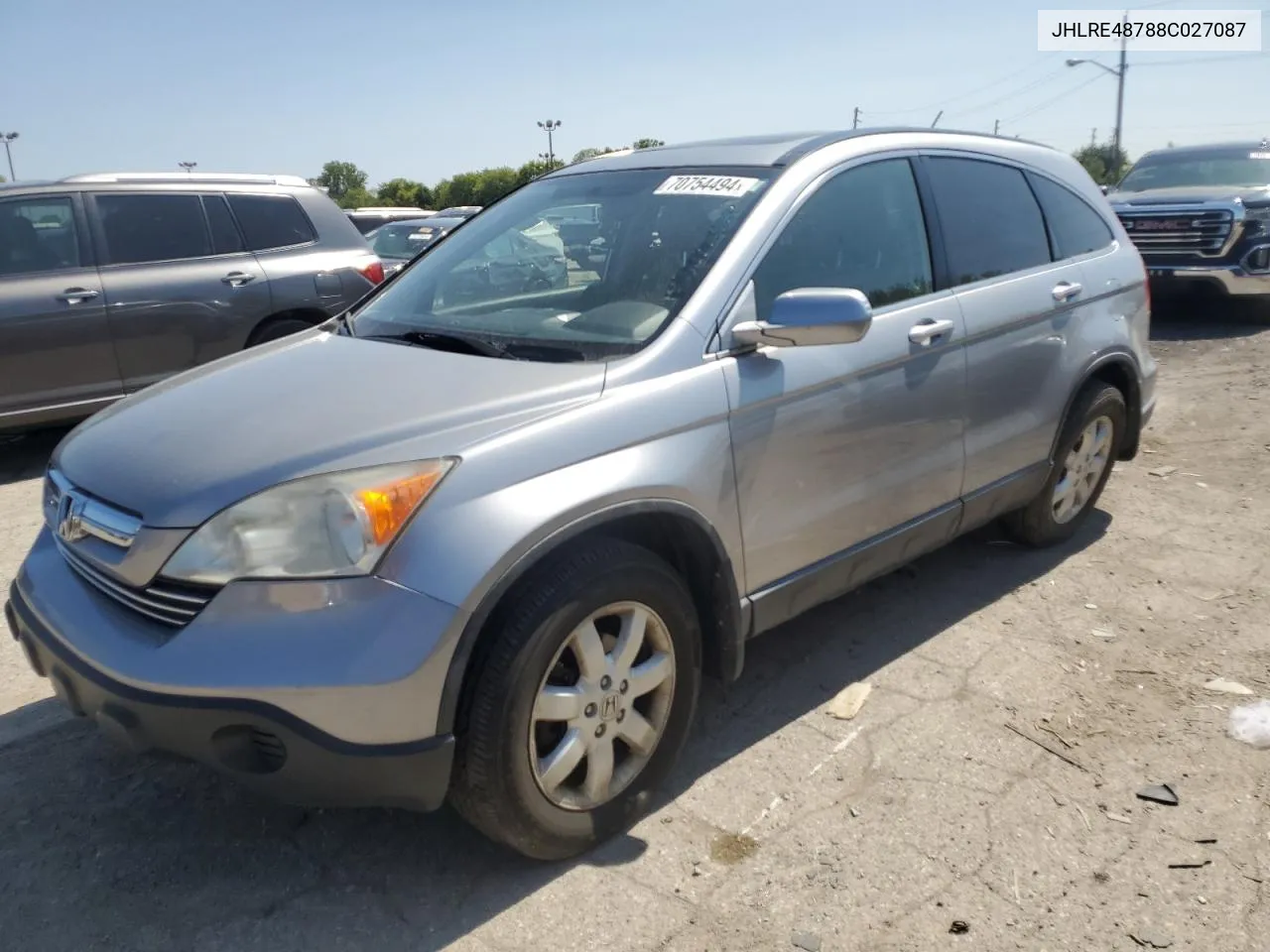 2008 Honda Cr-V Exl VIN: JHLRE48788C027087 Lot: 70754494