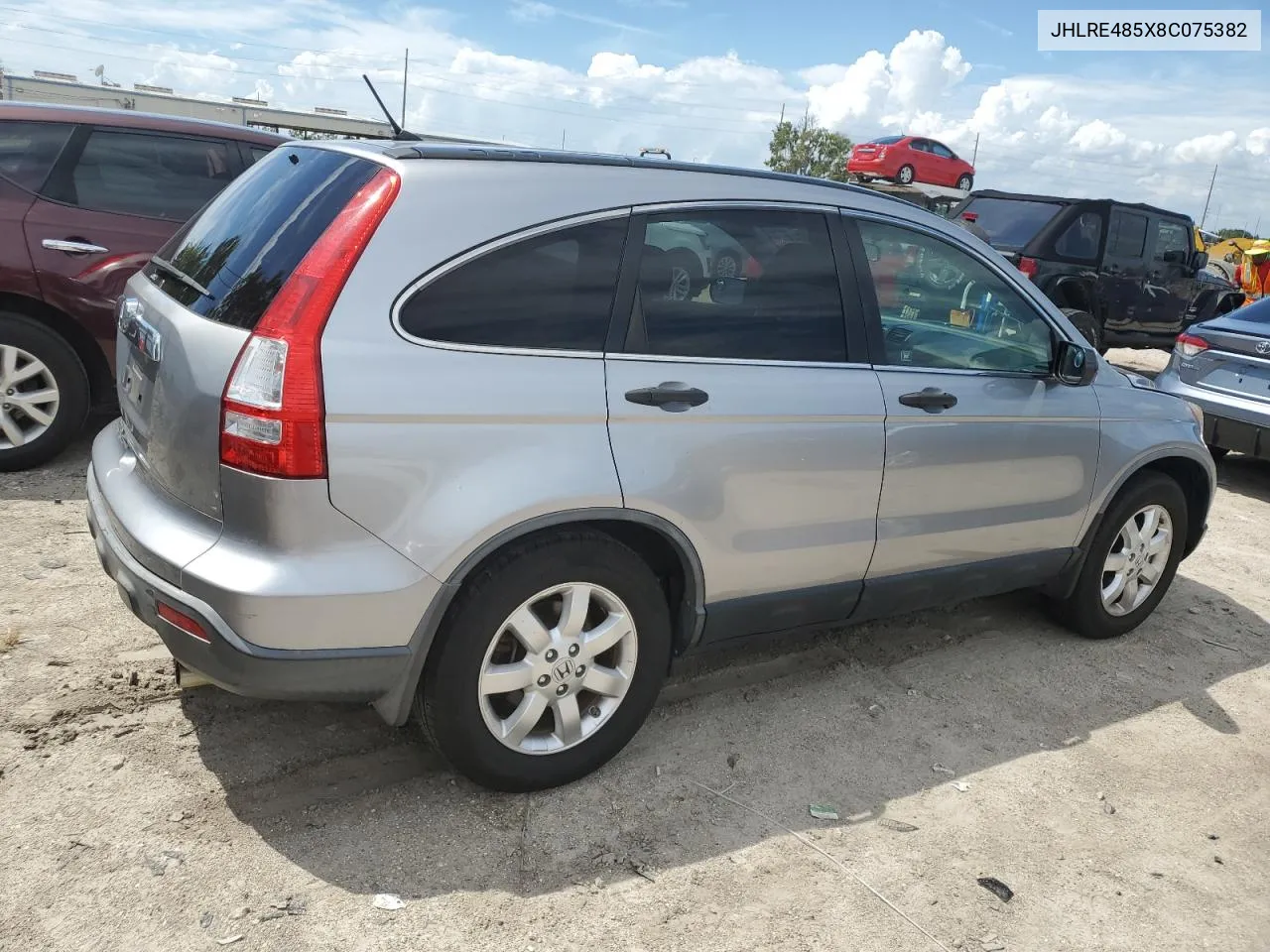 2008 Honda Cr-V Ex VIN: JHLRE485X8C075382 Lot: 70770044