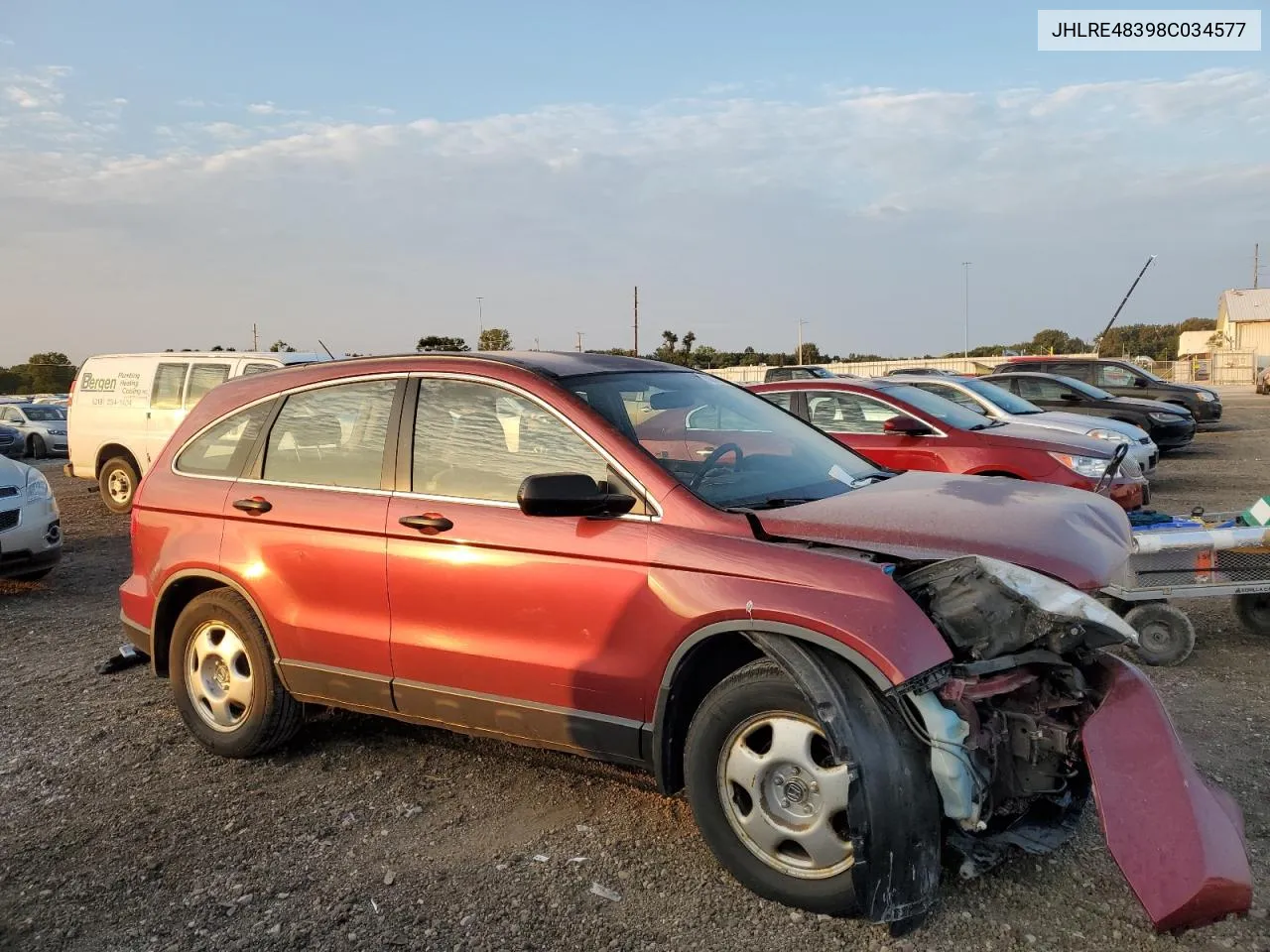 JHLRE48398C034577 2008 Honda Cr-V Lx