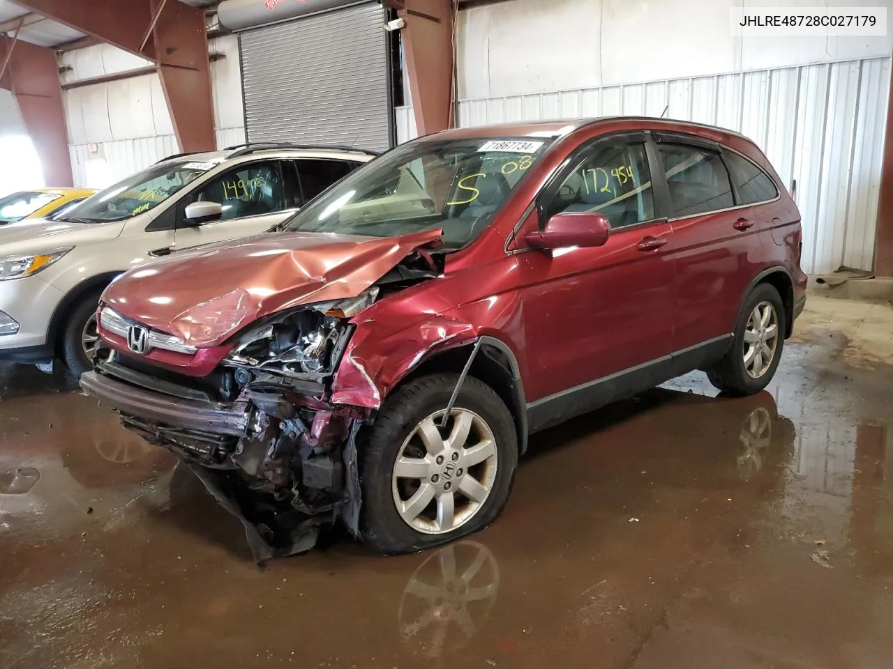 2008 Honda Cr-V Exl VIN: JHLRE48728C027179 Lot: 71867734