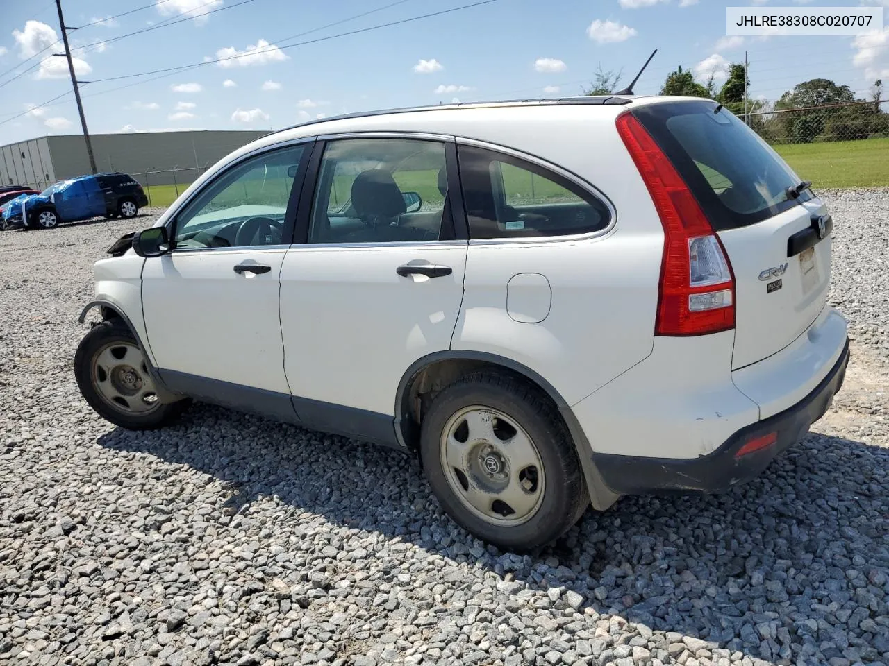 2008 Honda Cr-V Lx VIN: JHLRE38308C020707 Lot: 71918774