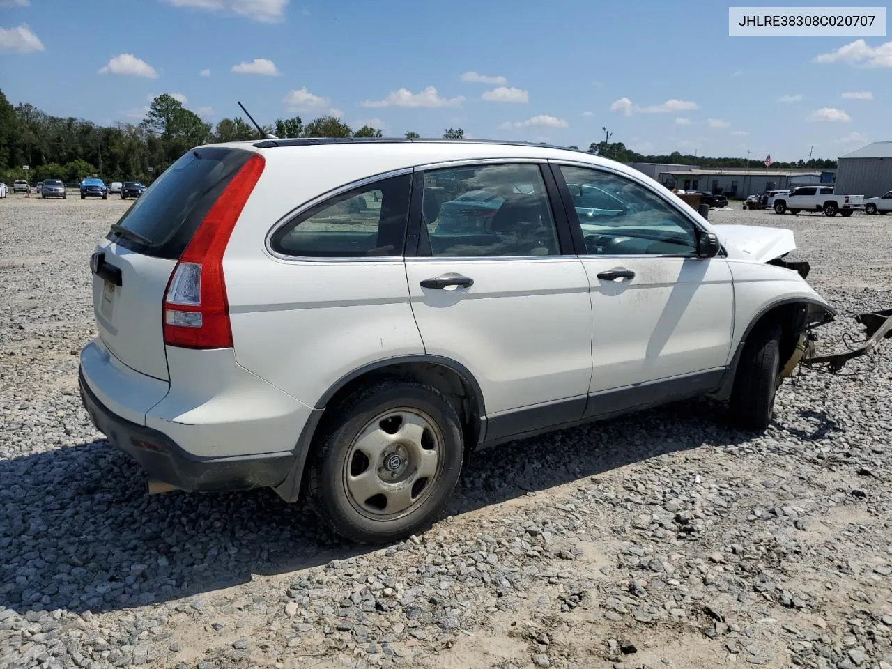 2008 Honda Cr-V Lx VIN: JHLRE38308C020707 Lot: 71918774