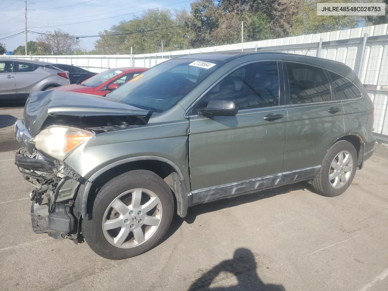 2008 Honda Cr-V Ex VIN: JHLRE48548C028753 Lot: 72128584