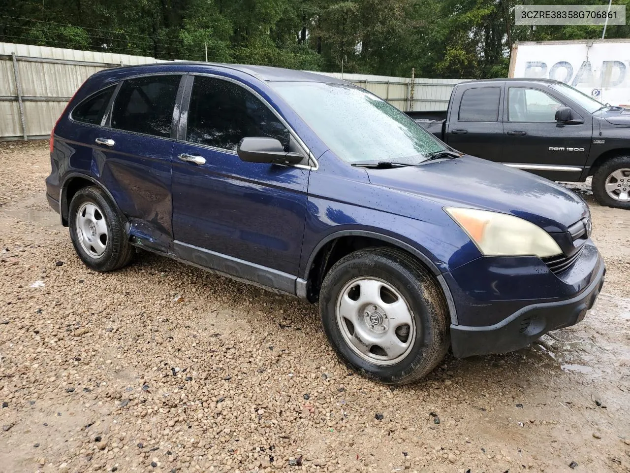 2008 Honda Cr-V Lx VIN: 3CZRE38358G706861 Lot: 72186324