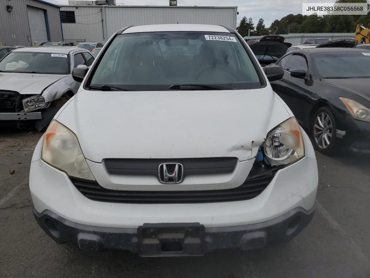 2008 Honda Cr-V Lx VIN: JHLRE38358C056568 Lot: 72238254