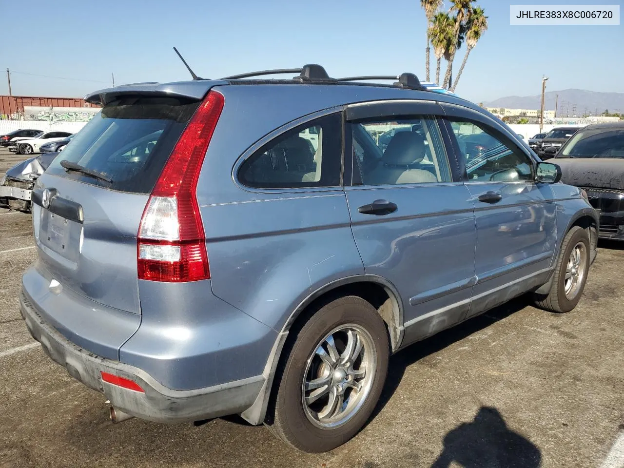 2008 Honda Cr-V Lx VIN: JHLRE383X8C006720 Lot: 72285124