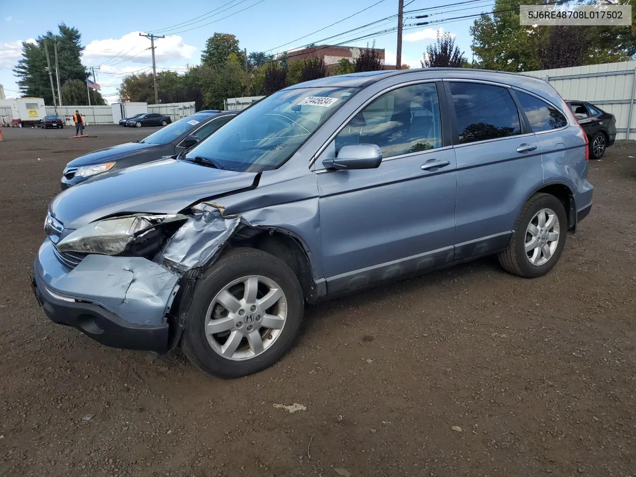 2008 Honda Cr-V Exl VIN: 5J6RE48708L017502 Lot: 72445634