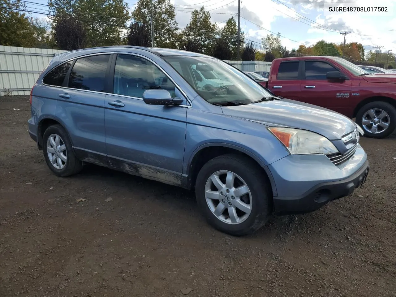 2008 Honda Cr-V Exl VIN: 5J6RE48708L017502 Lot: 72445634