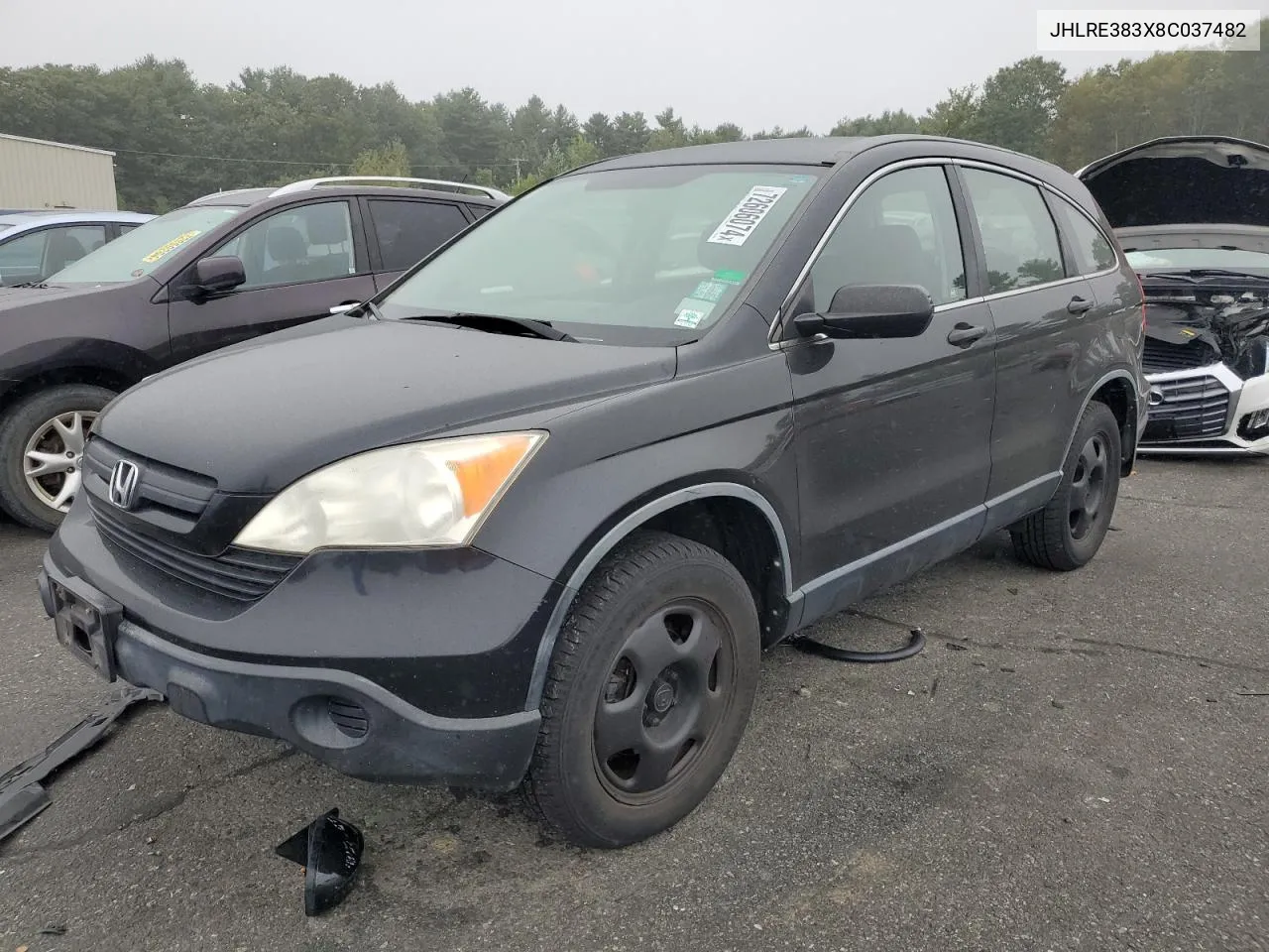 2008 Honda Cr-V Lx VIN: JHLRE383X8C037482 Lot: 72606074