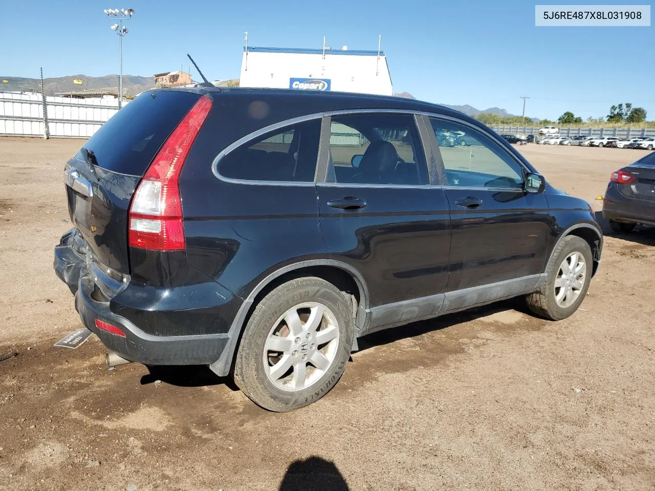 2008 Honda Cr-V Exl VIN: 5J6RE487X8L031908 Lot: 72608954