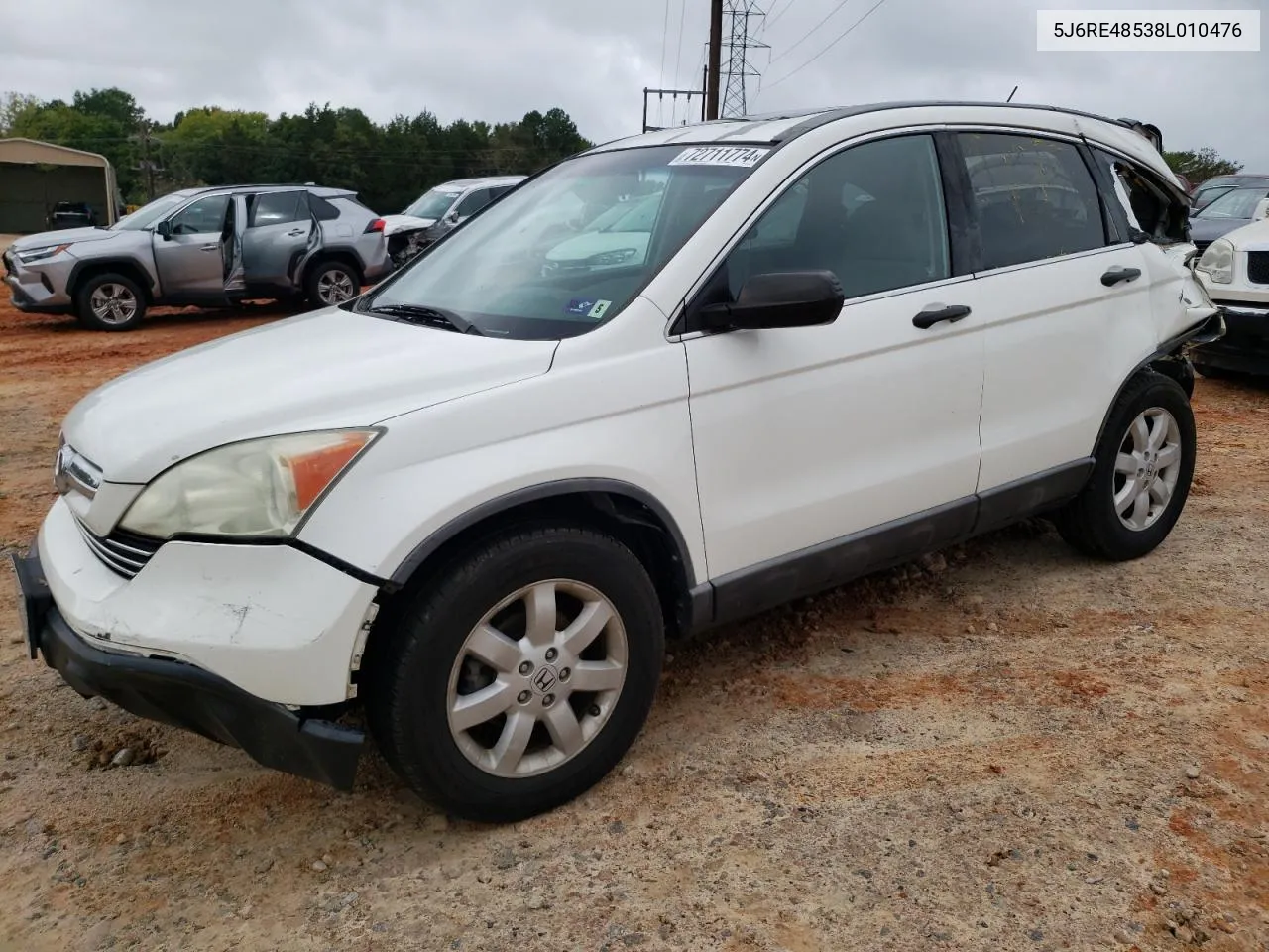 2008 Honda Cr-V Ex VIN: 5J6RE48538L010476 Lot: 72711774