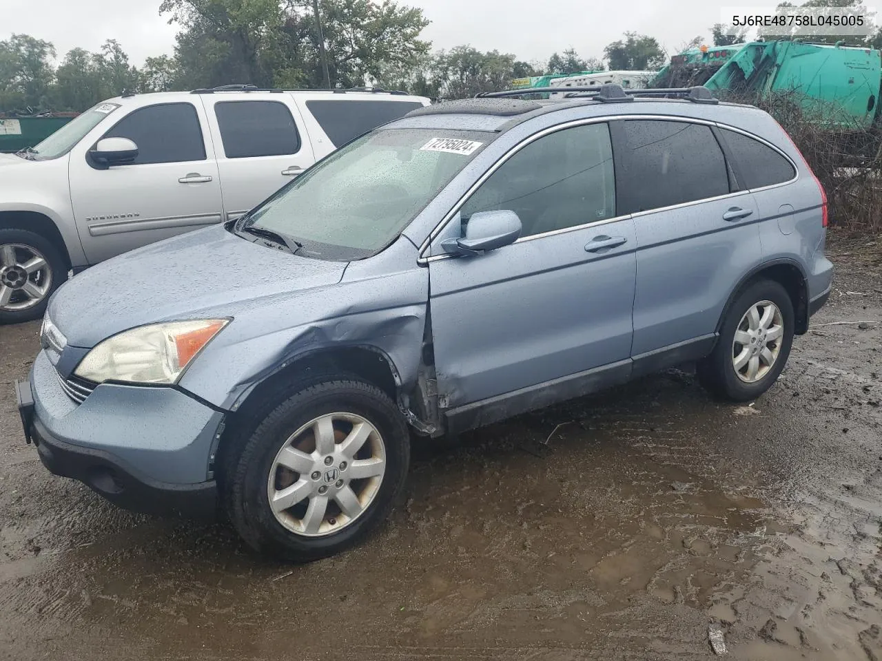 2008 Honda Cr-V Exl VIN: 5J6RE48758L045005 Lot: 72795024