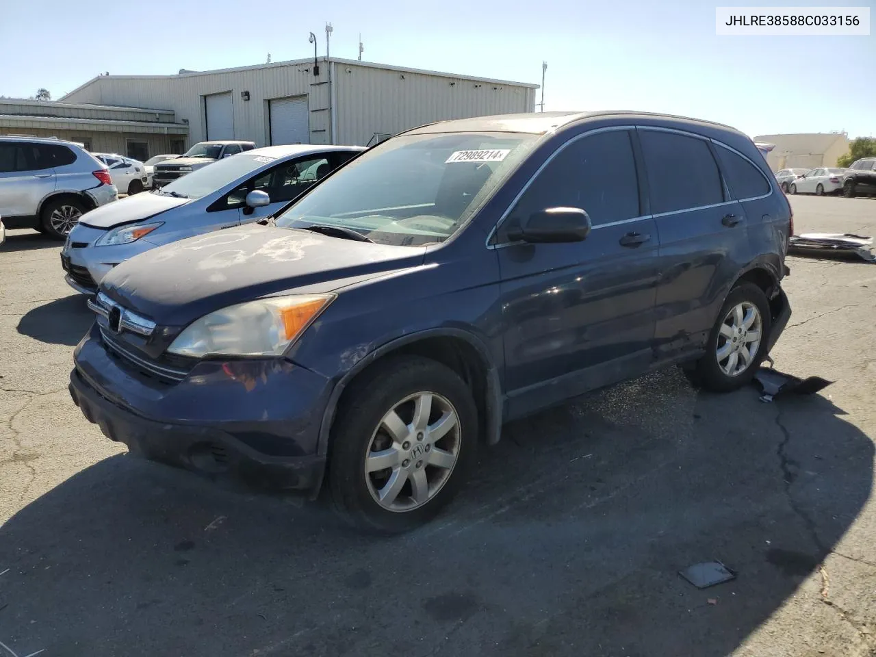 2008 Honda Cr-V Ex VIN: JHLRE38588C033156 Lot: 72989214