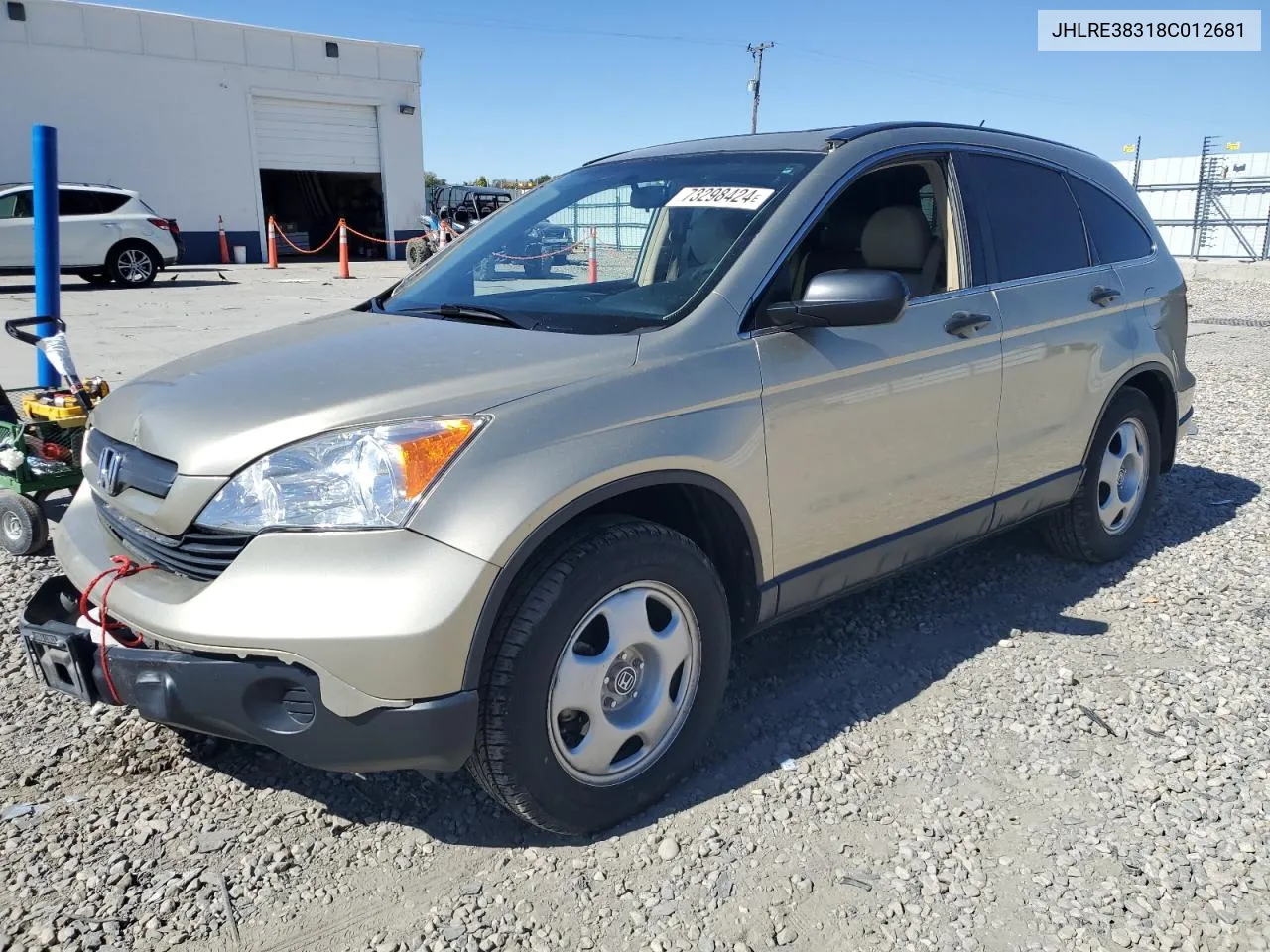 2008 Honda Cr-V Lx VIN: JHLRE38318C012681 Lot: 73298424