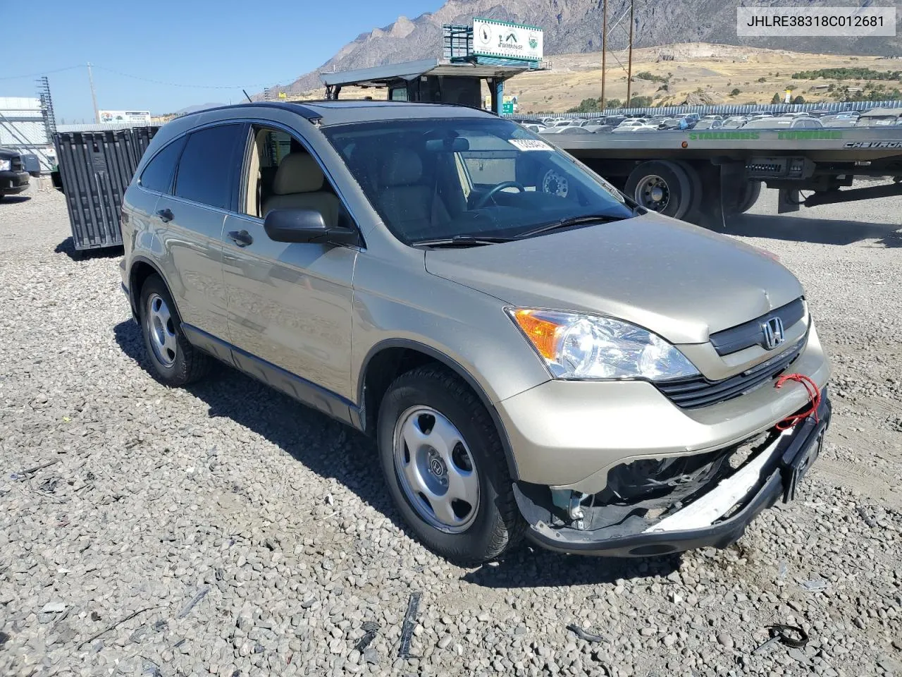 2008 Honda Cr-V Lx VIN: JHLRE38318C012681 Lot: 73298424