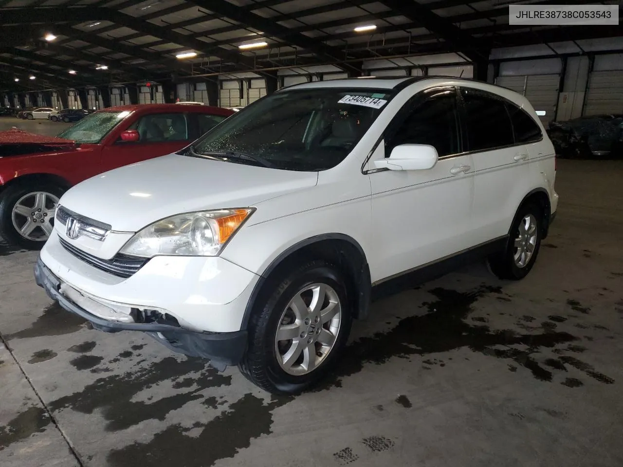 2008 Honda Cr-V Exl VIN: JHLRE38738C053543 Lot: 73405714