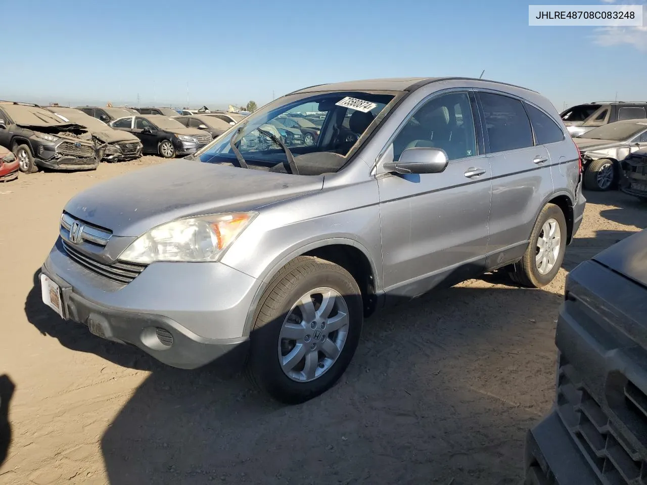 2008 Honda Cr-V Exl VIN: JHLRE48708C083248 Lot: 73580874