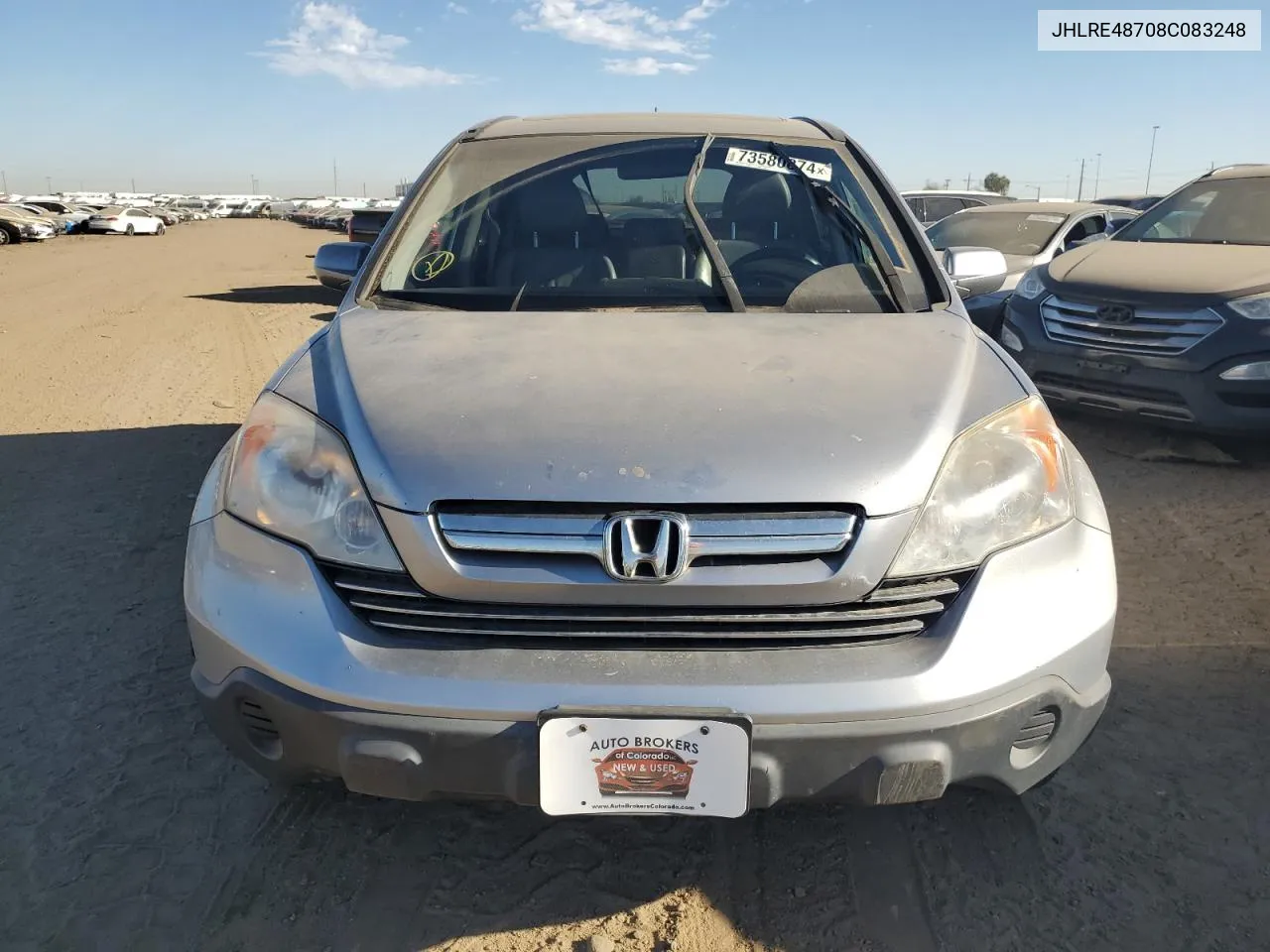 2008 Honda Cr-V Exl VIN: JHLRE48708C083248 Lot: 73580874