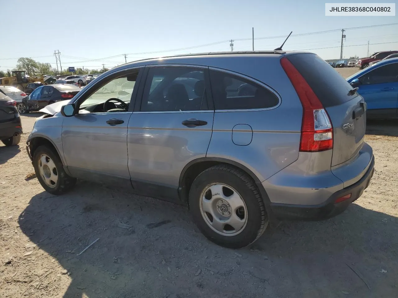 2008 Honda Cr-V Lx VIN: JHLRE38368C040802 Lot: 73710244