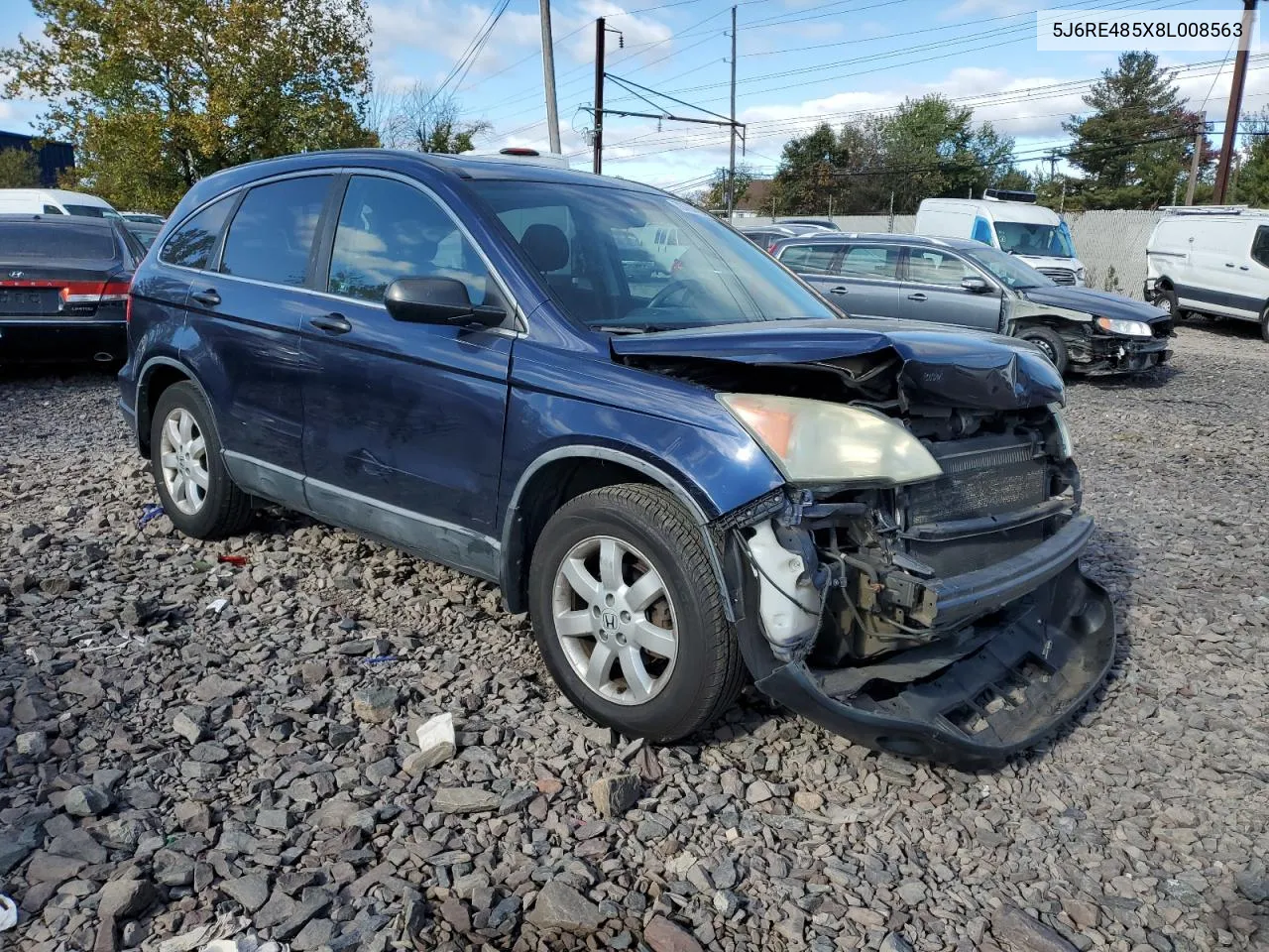 2008 Honda Cr-V Ex VIN: 5J6RE485X8L008563 Lot: 73768424