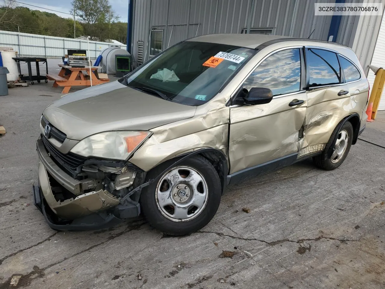 3CZRE38378G706876 2008 Honda Cr-V Lx